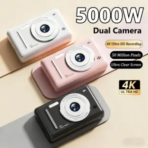 5000W Pixel Digital Camera 4K HD Retro CCD Portable Card Camera Entry-level Camera Dual Camera Flash 50 Million Pixels Auto Foc